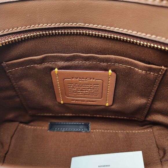 NWT Coach CBM65 City Mini Tote Bag Signature Canvas With Shell Print Gold/Sand - Picture 4 of 7